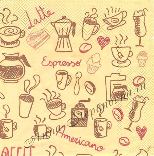 Салфетка для декупажа «Я люблю кофе»