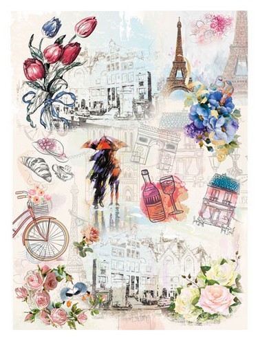 Рисовая бумага «Медовый месяц в Париже»