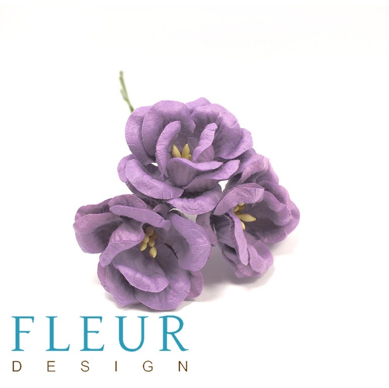 Цветы для скрапбукинга Магнолия фиолетовая 3 шт., 4 см - купить в интернетмагазине