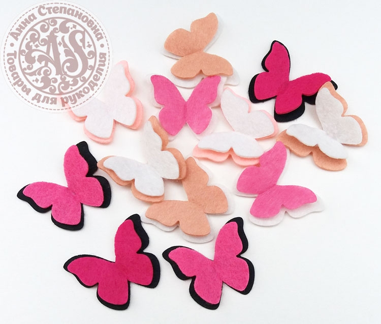 Бабочки «Ванильно-розовый»