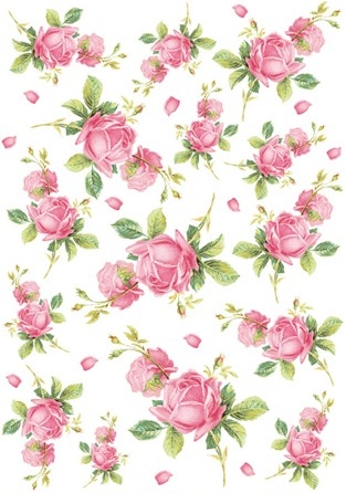 Бумага рисовая Английские розовые розы