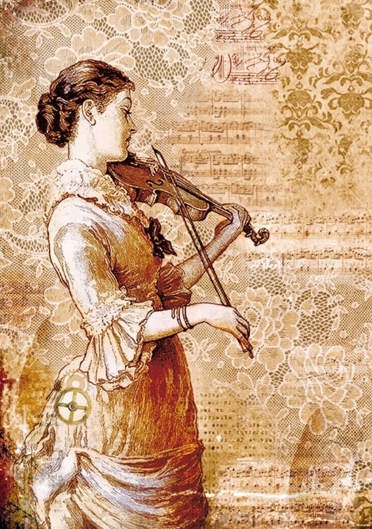 Бумага рисовая Девушка со скрипкой
