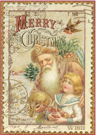 Бумага рисовая Рождественская открытка
