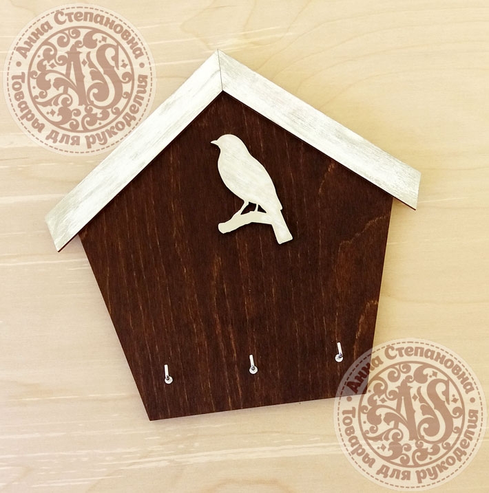 Ключница-домик «Птичка на ветке»
