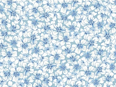 Ткань для скрапбукинга Голубые цветы