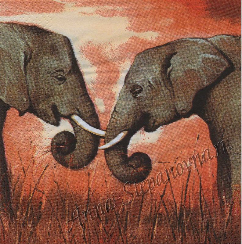 Салфетка для декупажа «Слоны»