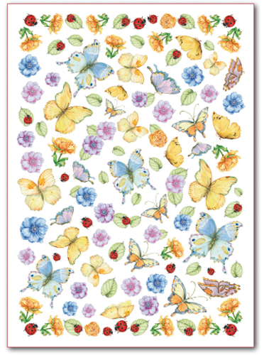 Цветной листовой войлок с рисунком «Бабочки»