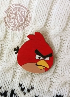 Значок «Злая птичка. Red» деревянный