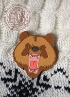 Значок «Злой медведь» деревянный