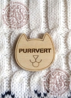 Заготовка деревянного значка «Purrvert»