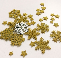 Снежинки из фоамирана на клеевой основе золото