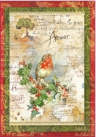 Бумага рисовая Рождественские цветы и поэзия