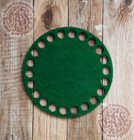 Фетровое донышко для корзинок «Круг» зеленый