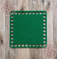 Фетровое донышко для корзинок «Квадрат» зеленый