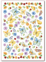 Цветной листовой войлок с рисунком «Бабочки»