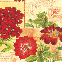 Салфетка для декупажа «Красные цветы» №386